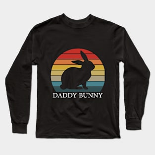 Daddy Bunny Easter Day for Father Adult Men Rabbit retro Long Sleeve T-Shirt